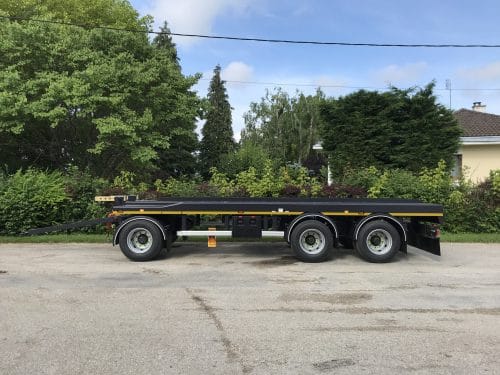 Remorque porte-caisson RR26t ADOC Nardeau à piste large pour benne Ampliroll